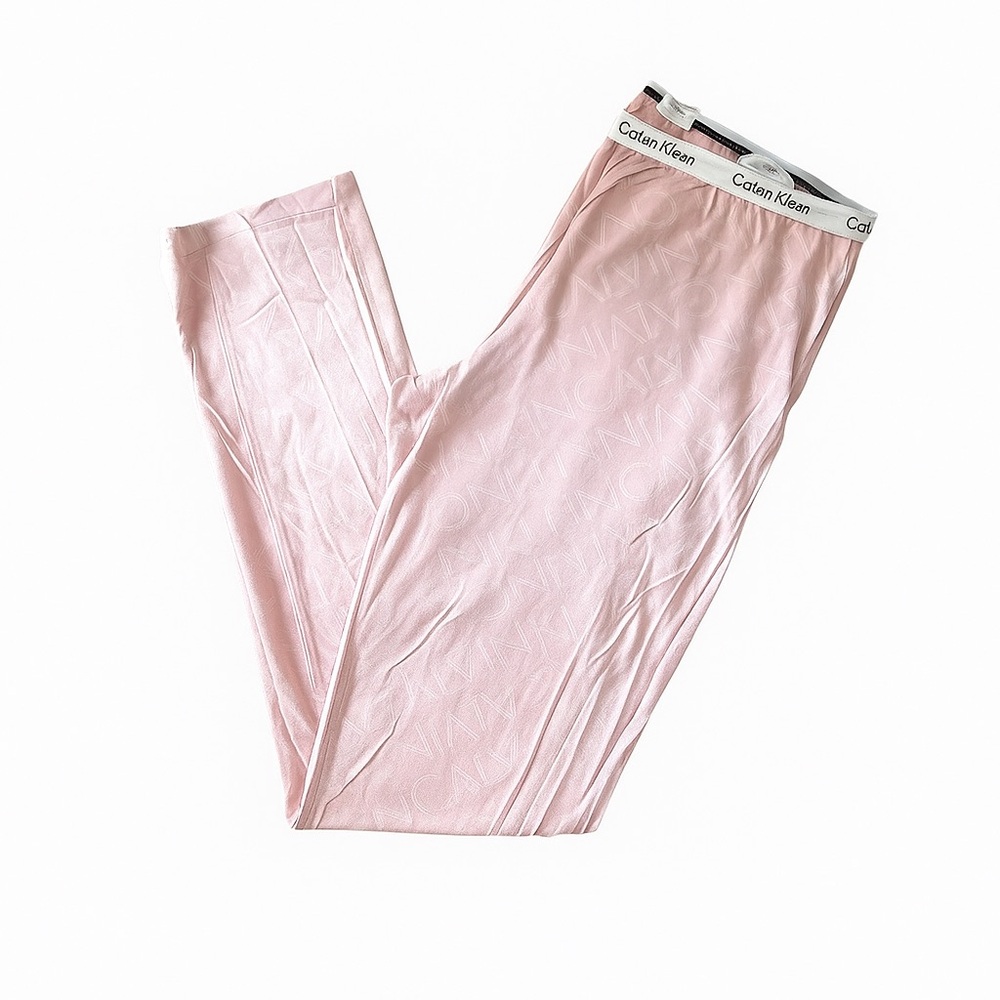 Calvin Klein | Pink Women's Sleepwear Pants with All Over Classic Logo Print